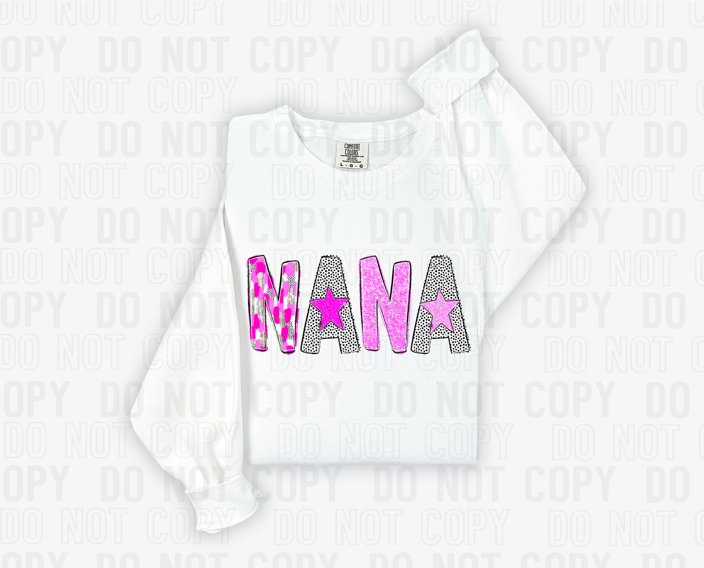 Nana Pink Poppy Name DTF Transfer