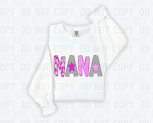 Nana Pink Poppy Name DTF Transfer