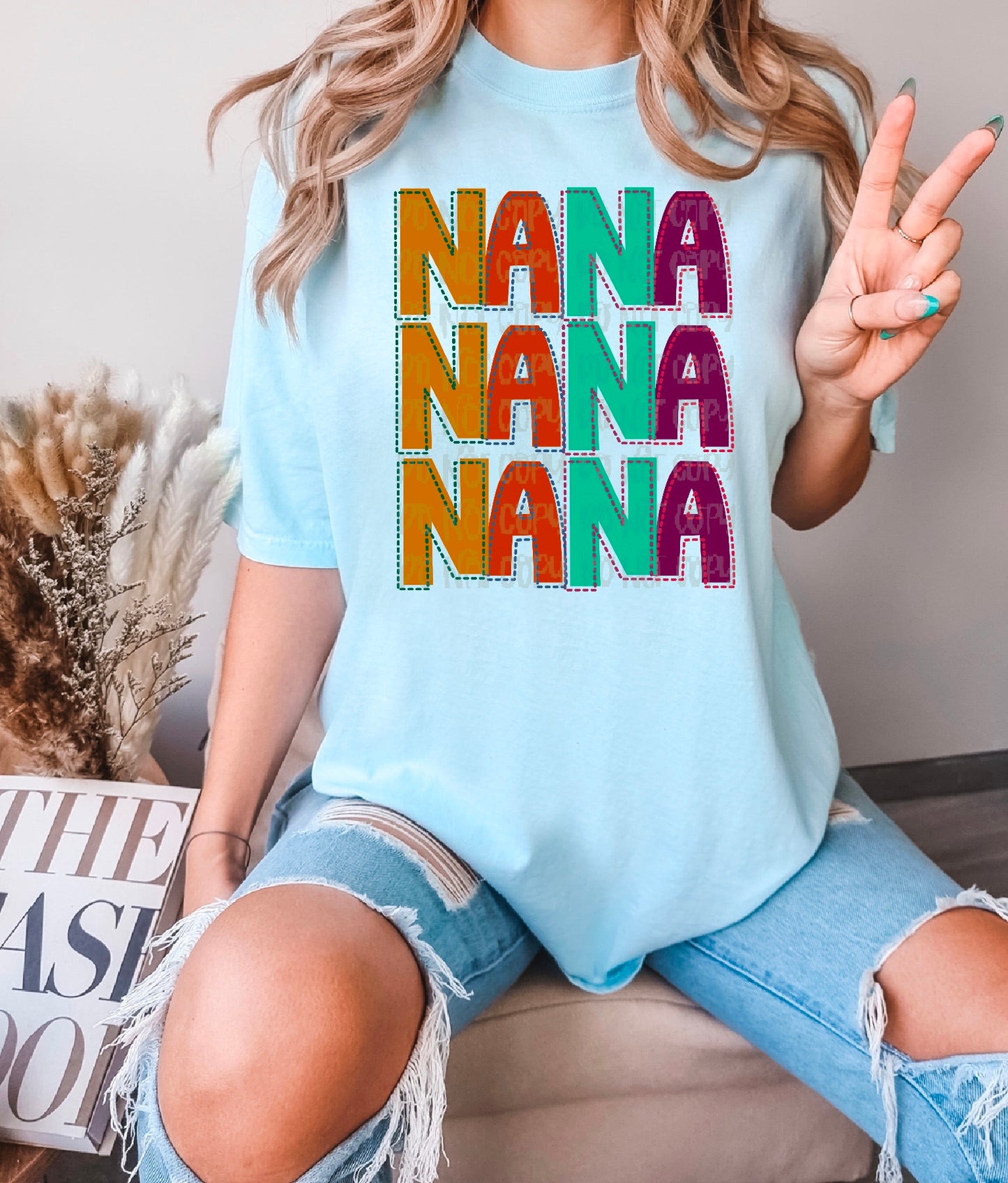 Nana Stacked Faux DTF Transfer