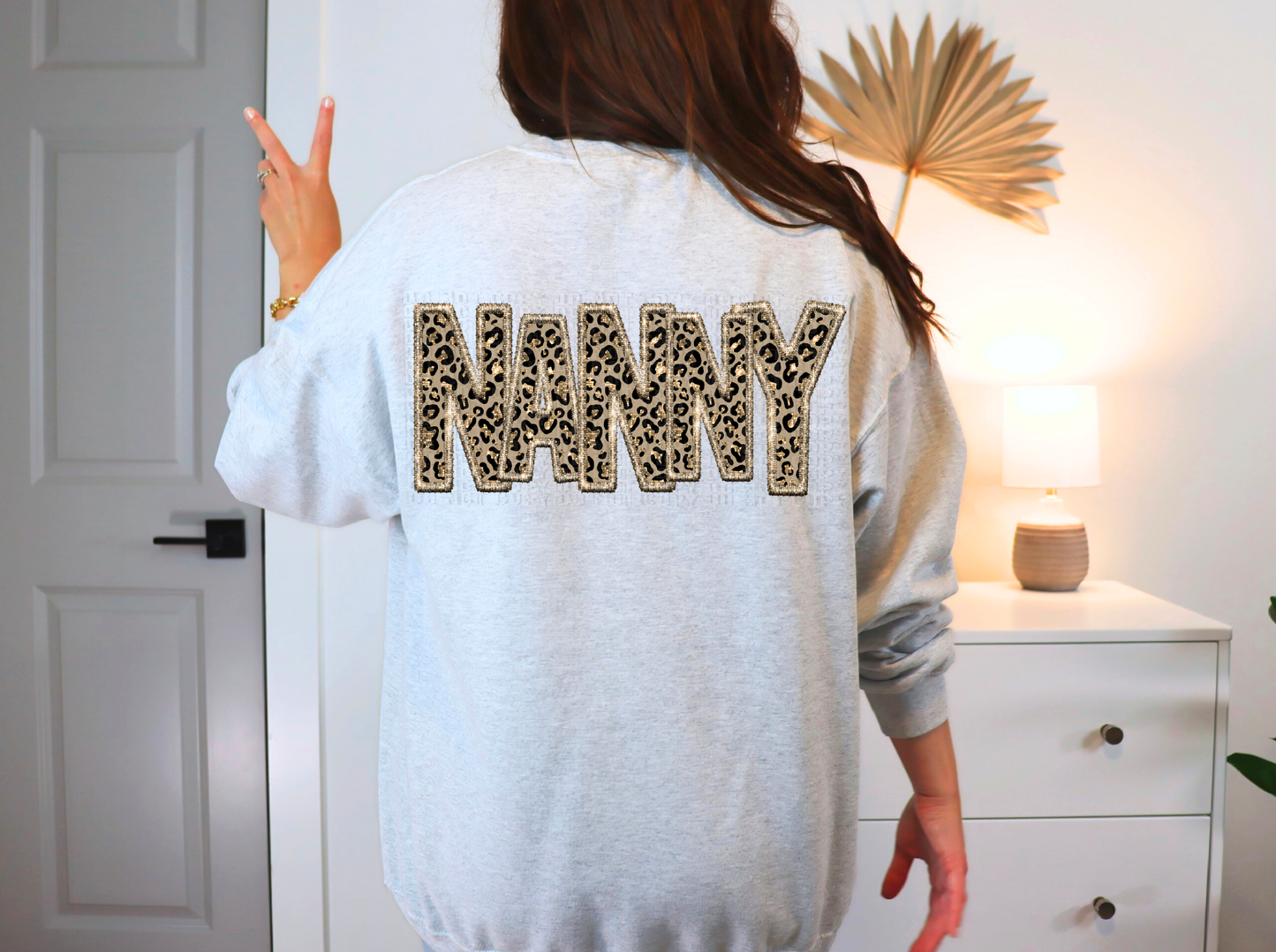 Nanny Sparkly Cheetah Faux DTF Transfer