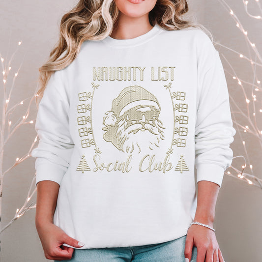 Naughty List Social Club Ivory DTF Transfer