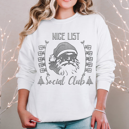 Nice List Social Club Black DTF Transfer