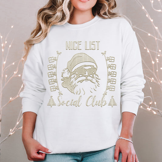 Nice List Social Club Ivory DTF Transfer