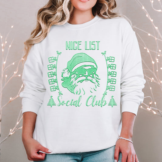 Nice List Social Club Mint DTF Transfer