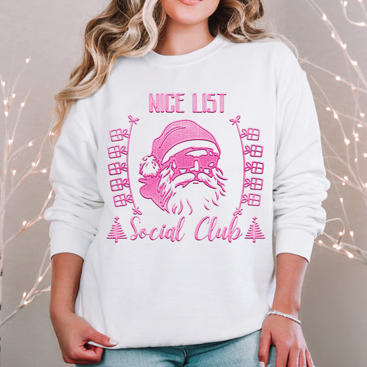 Nice List Social Club Pink DTF Transfer