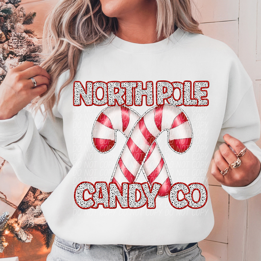 North Pole Candy Co DTF Transfer