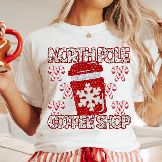 North Pole Coffee Shop 1 DTF Transfer