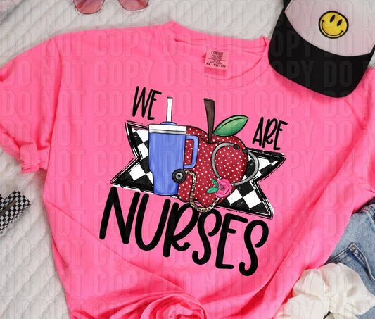 We Are Nurses Checkered DTF Transfer