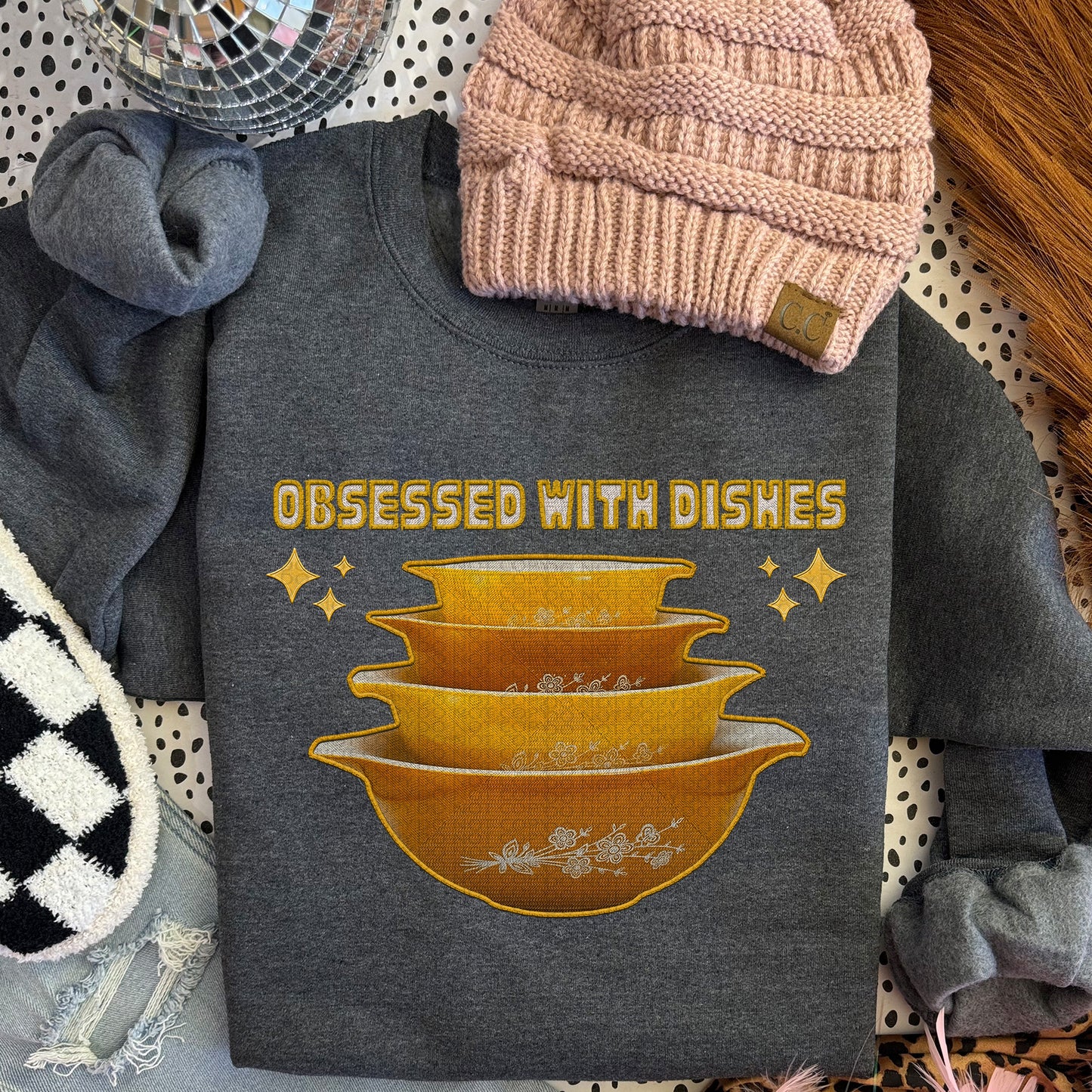 Obsessed With Dishes Yellow DTF Transfer