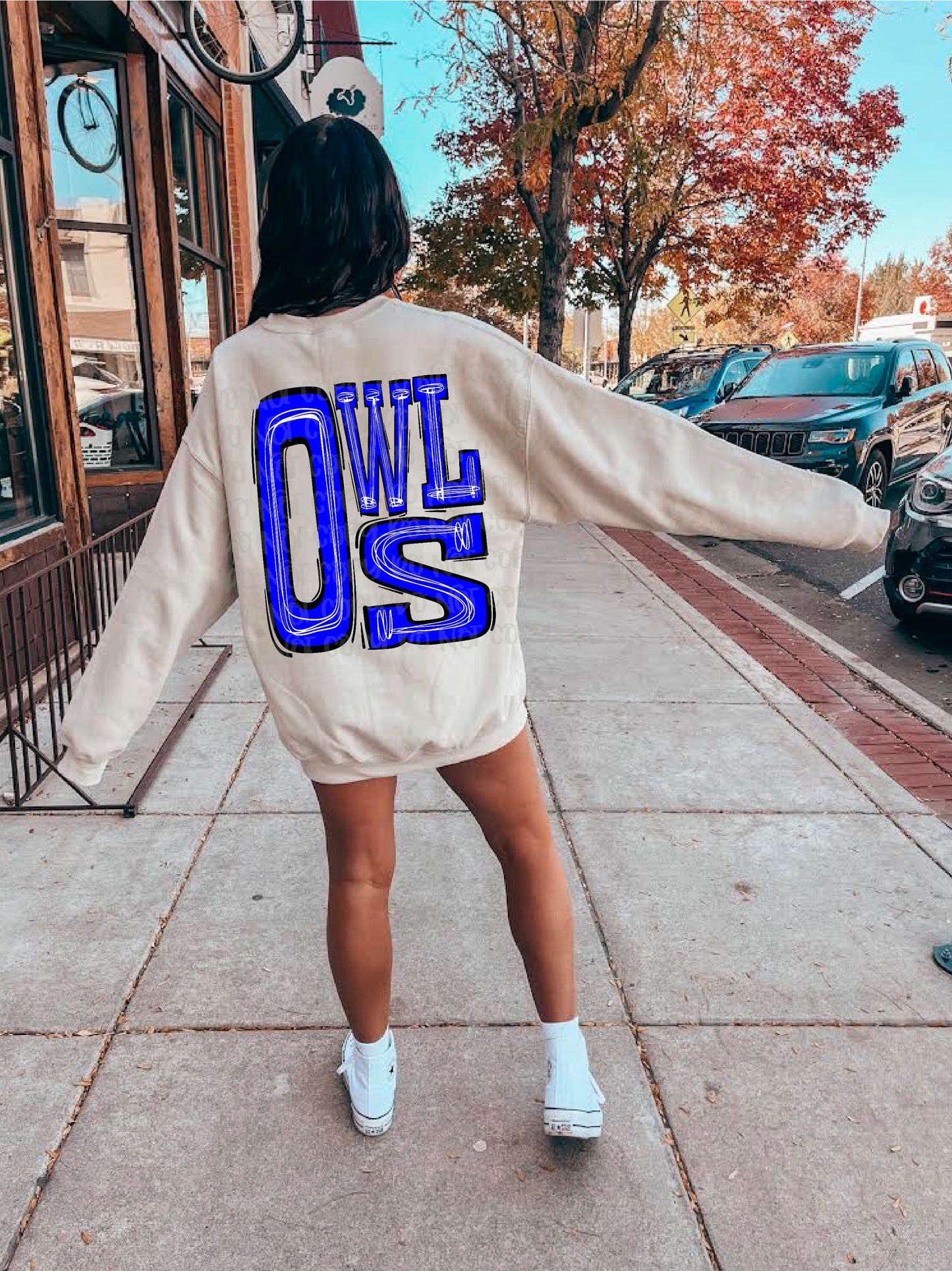 Owls Royal Blue DTF Transfer