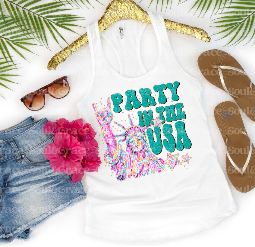 Party In The USA Liberty DTF Transfer