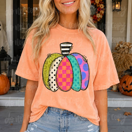 Patterned Pumpkin DTF Transfer