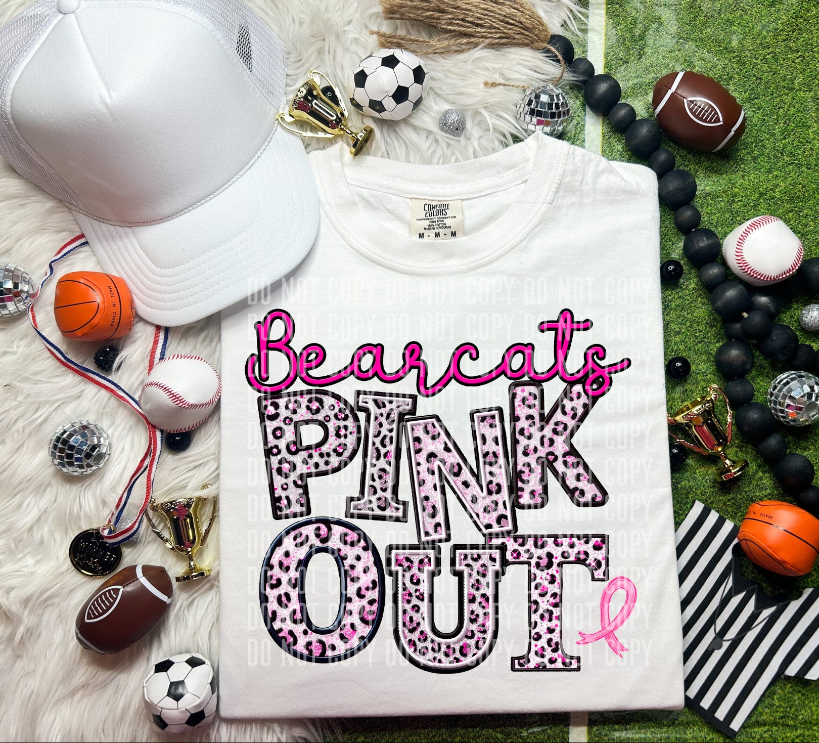Bearcats Leopard Pink Out Mascot DTF Transfer