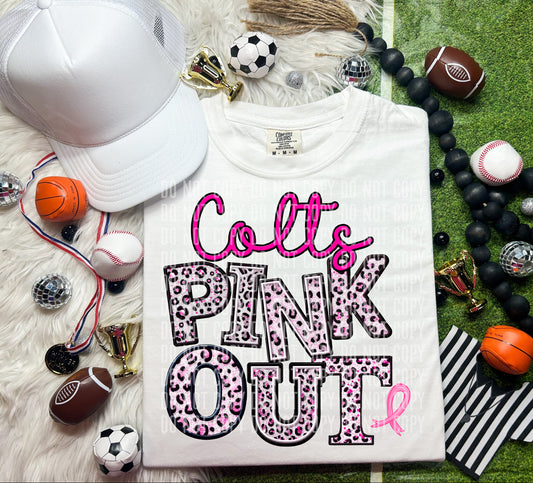 Colts Leopard Pink Out Mascot DTF Transfer