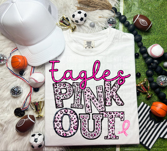 Eagles Leopard Pink Out Mascot DTF Transfer