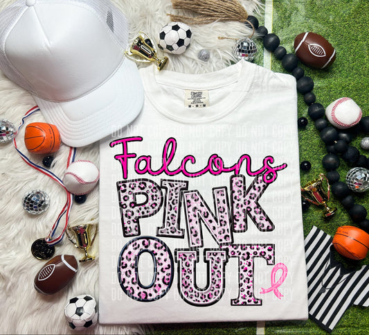 Falcons Leopard Pink Out Mascot DTF Transfer