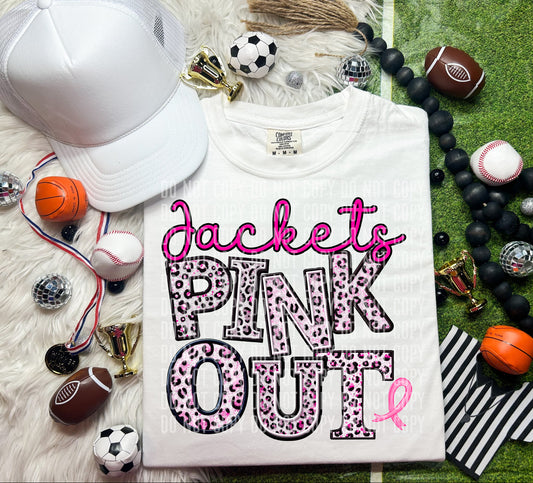 Jackets Leopard Pink Out Mascot DTF Transfer