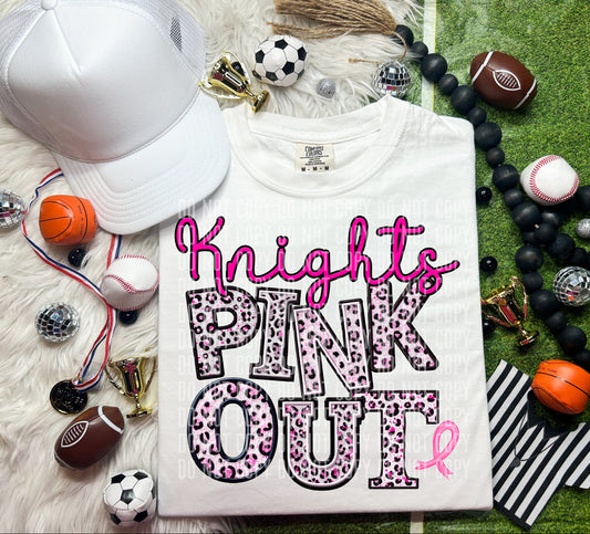 Knights Leopard Pink Out Mascot DTF Transfer