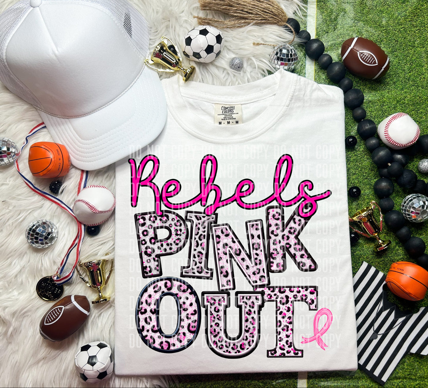 Rebels Leopard Pink Out Mascot DTF Transfer