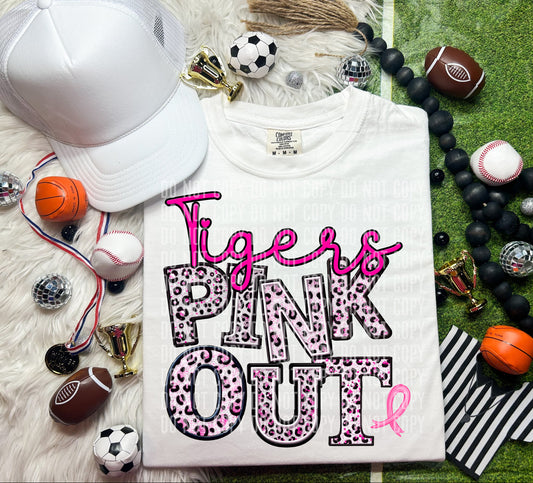 Tigers Leopard Pink Out Mascot DTF Transfer