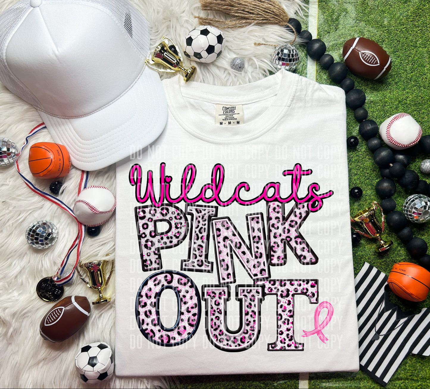 Wildcats Leopard Pink Out Mascot DTF Transfer