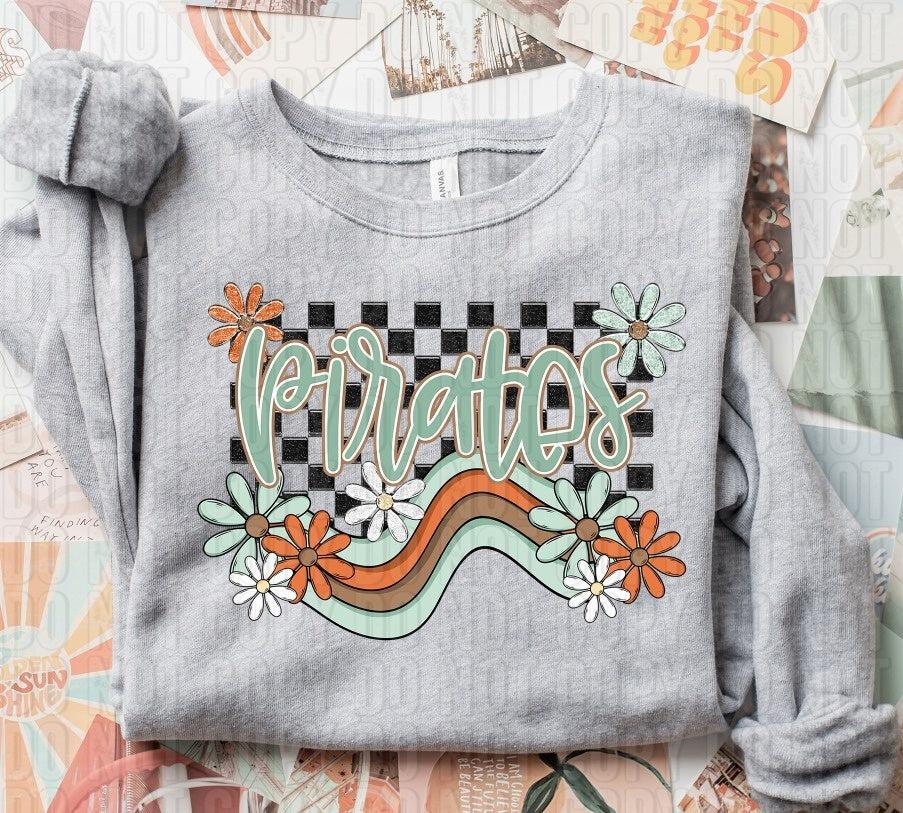 Pirates Boho Wavy Mascot DTF Transfer