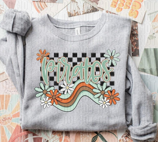 Pirates Boho Wavy Mascot DTF Transfer