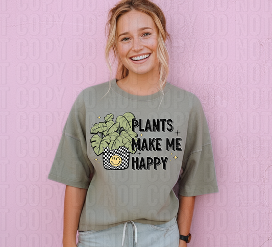 Plants Make Me Happy DTF Transfer