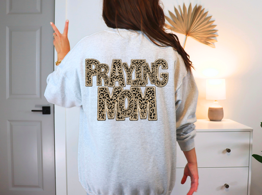 Praying Mom Sparkly Cheetah Faux DTF Transfer