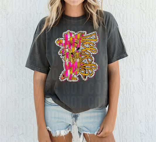 Rebels Pink Gold Mascot DTF Transfer