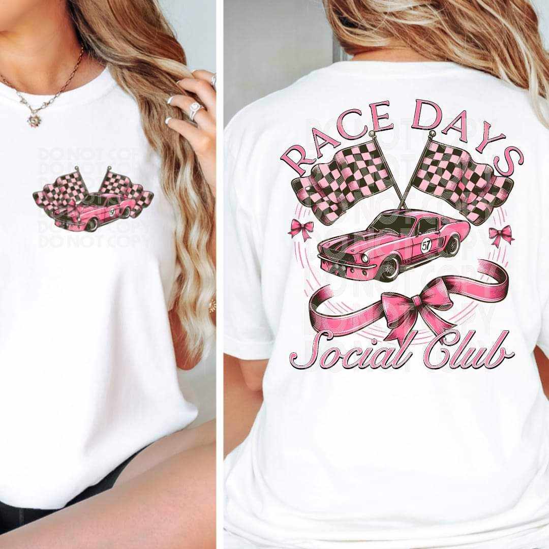 Race Days Social Club Front/Back DTF Transfer