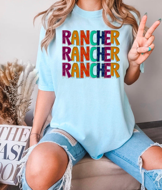 Rancher Stitched Occupation Stacked DTF Transfer