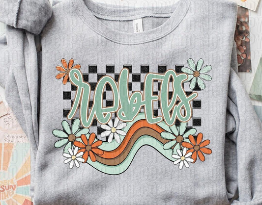Rebels Boho Wavy Mascot DTF Transfer