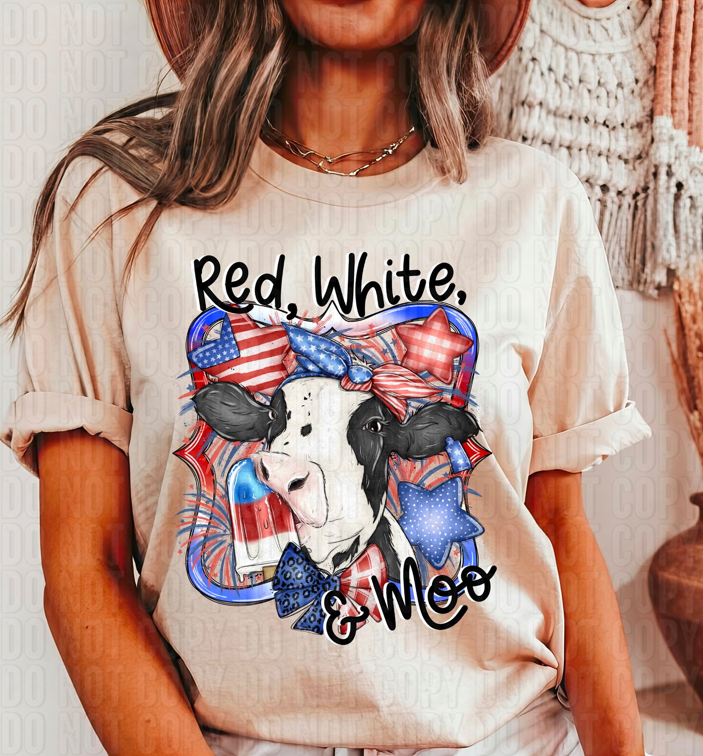 Red, White, & Moo DTF Transfer