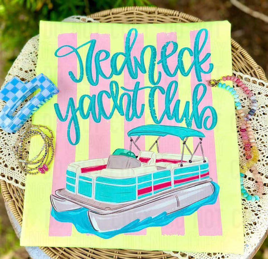 Redneck Yacht Club Stripes Comfort Color Tee