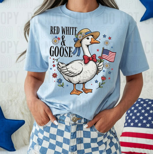 Red, White & Goose DTF Transfer