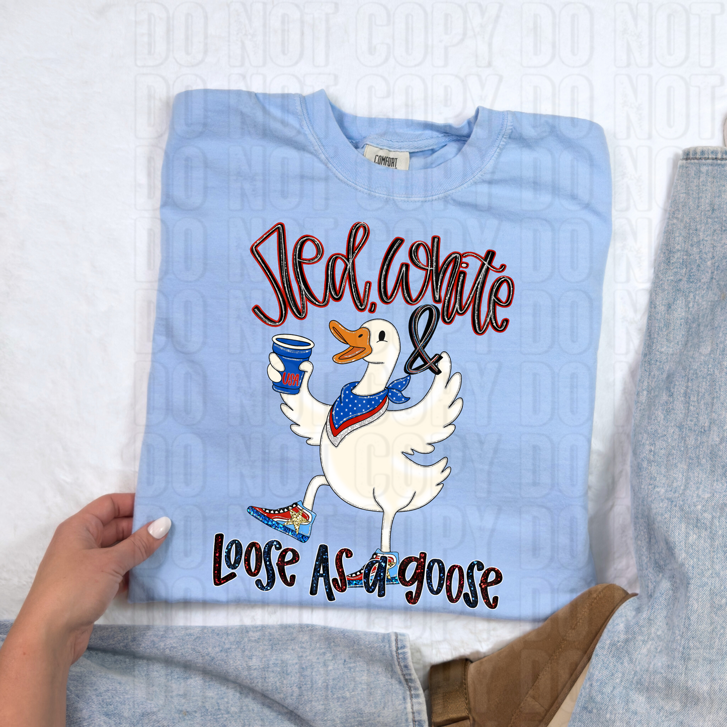 Red White & Loose As A Goose DTF Transfer
