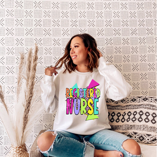 90s Theme Registered Nurse DTF Transfer