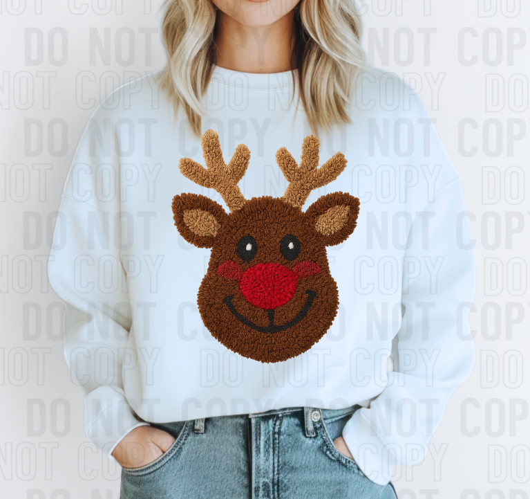 Reindeer Latch Hook Faux DTF Transfer