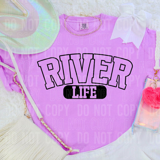 River Life Black DTF Transfer