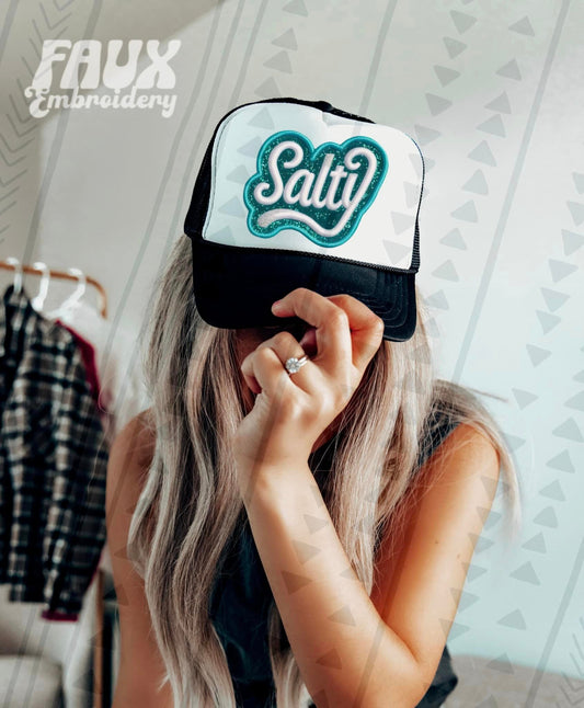 Salty Hat Faux Embroidered Patch DTF Transfer