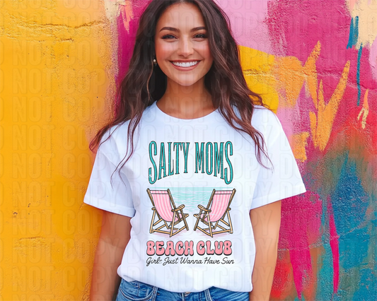 Salty Mom's Beach Club Pink & Mint DTF Transfer