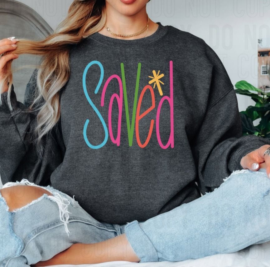 Saved Lettering DTF Transfer