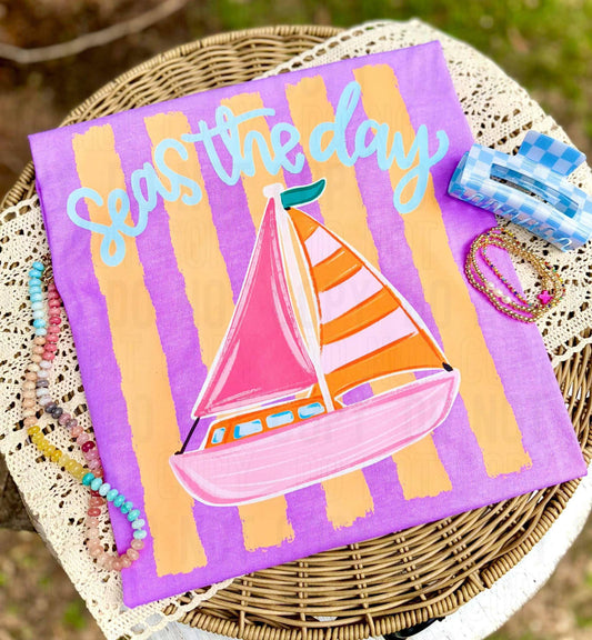 Seas The Day Stripes Comfort Color Tee