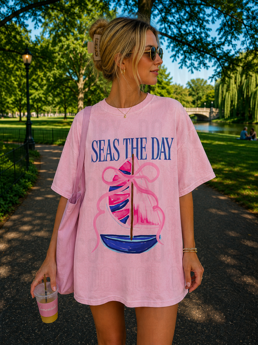 Seas The Day Sailboat DTF Transfer