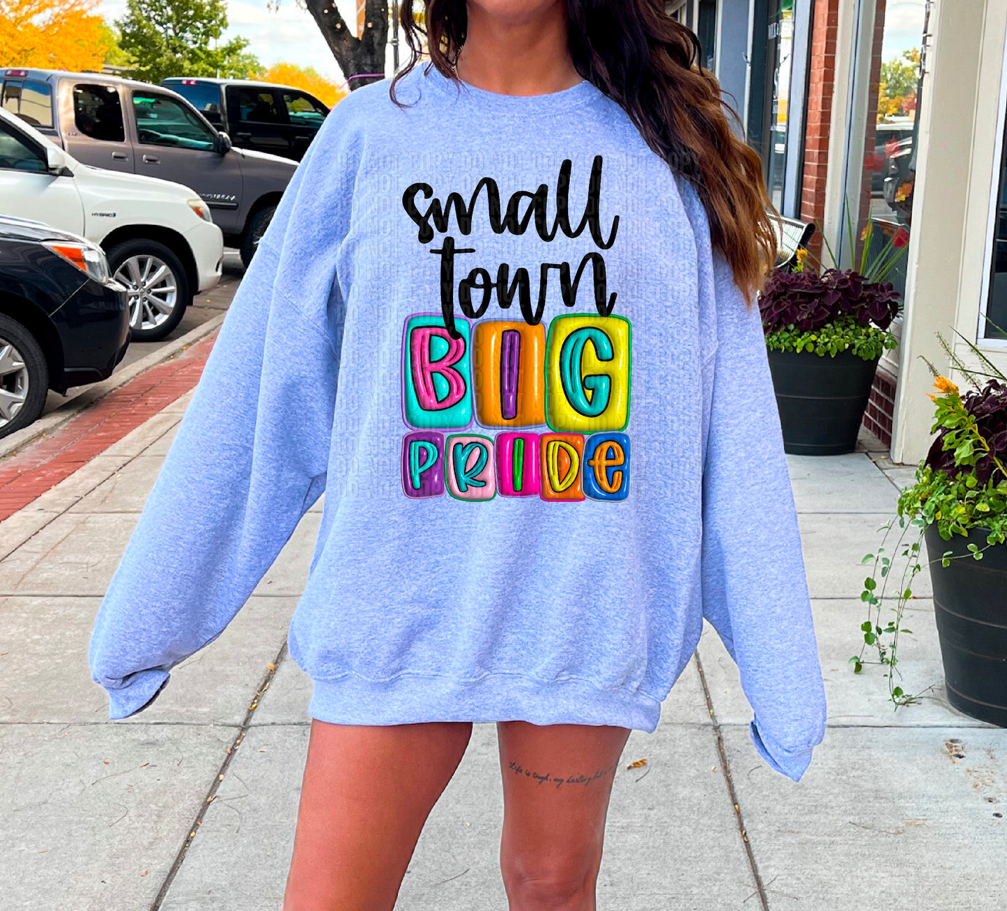 Small Town Big Pride 3D Faux Vertical DTF Transfer