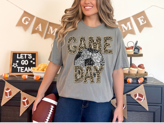Gameday Soccer Sparkly Cheetah Faux DTF Transfer