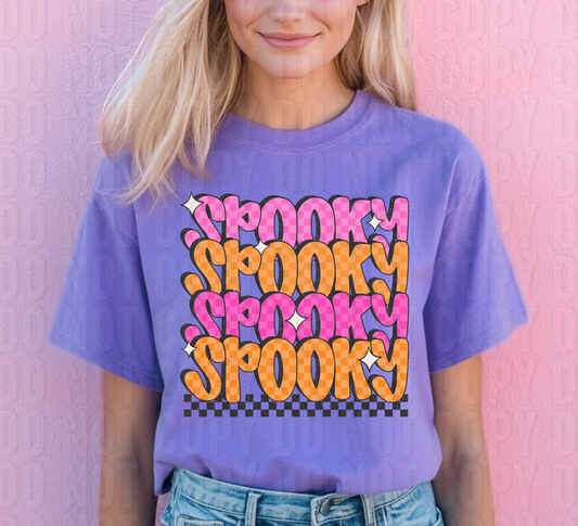 Spooky Checkered Stacked DTF Transfer