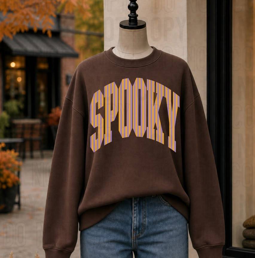 Spooky Varsity Striped DTF Transfer