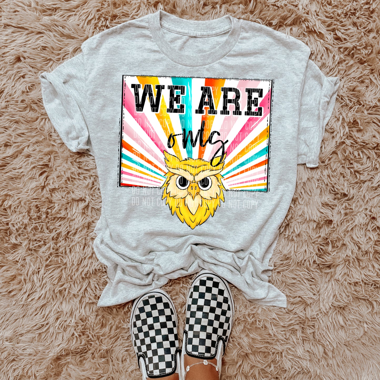 We Are Owls Yellow Starburst Mascot DTF Transfer